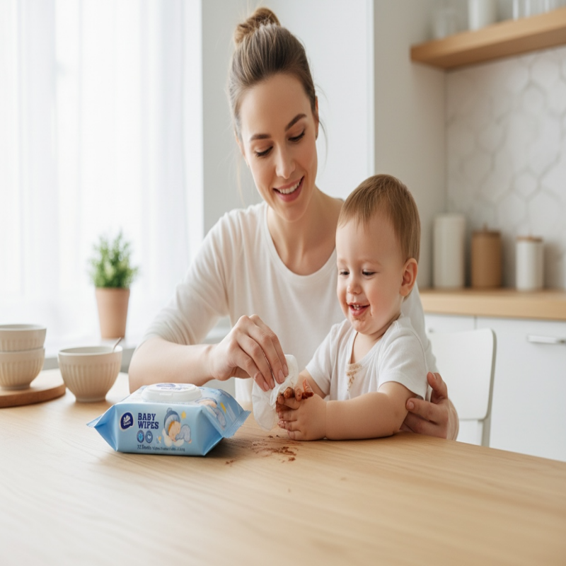 Vinda Fragrance Free Newborn Infant Baby Wipes 864 Count Soft Gentle Wet Wipes（12 PACKS), Non-Woven Diaper & Face Cleaning Wipes Travel Pack