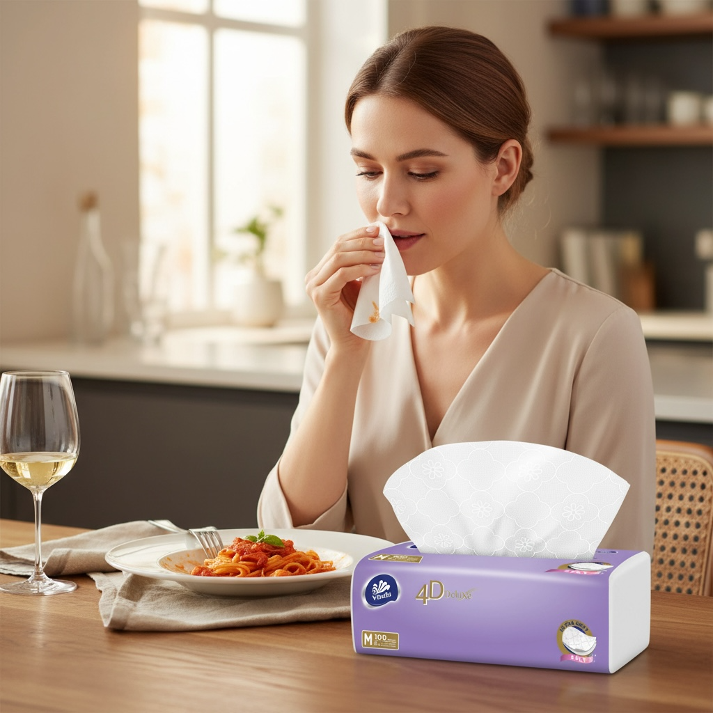 Vinda 4D Deluxe Ultra Soft Facial Tissue (5 Packs) – 3-Ply Thick & Durable For Long-lasting Use, 100 sheets, Lint-Free, Virgin Wood Pulp, Strong Absorbency, Skin-Friendly on Skin, No Fluorescent Additives – for Home, Car, Travel & Office Use