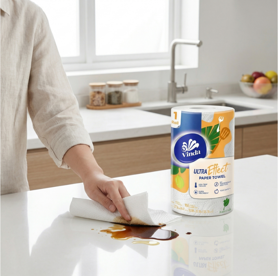 VINDA Paper kitchen Towels Select-A-Size White, 12 Mega Rolls, 3-ply，Individually Wrapped，1992 Sheets per Roll