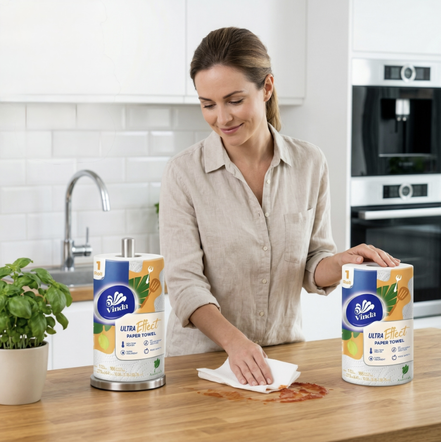 VINDA Paper kitchen Towels Select-A-Size White, 12 Mega Rolls, 3-ply，Individually Wrapped，1992 Sheets per Roll