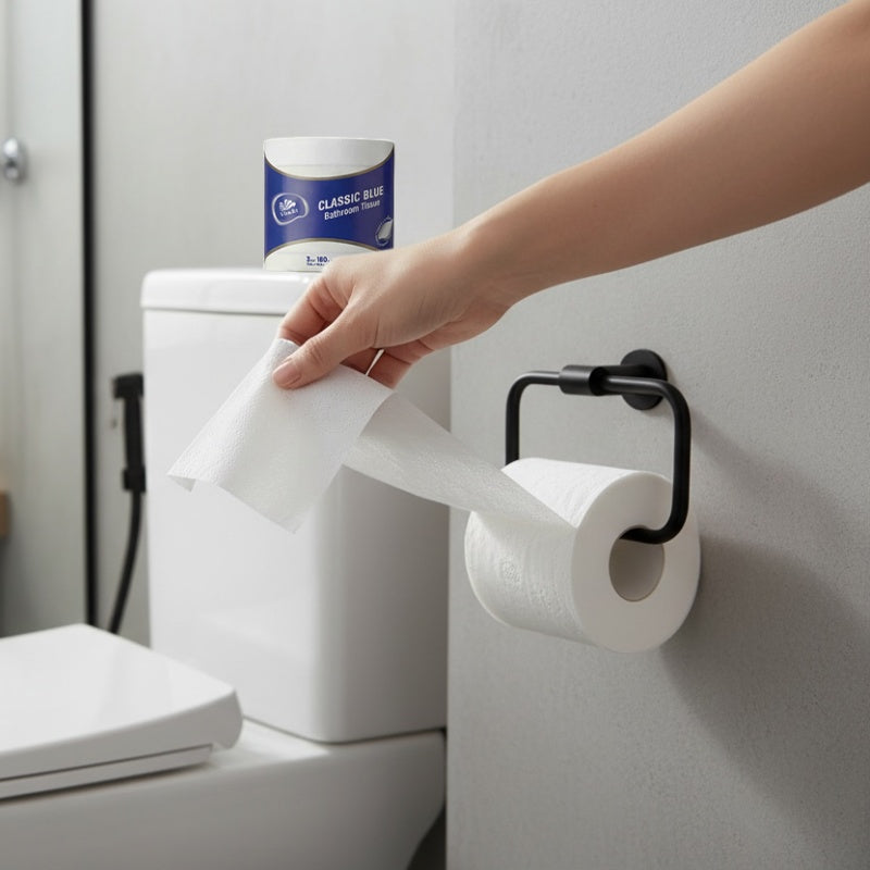 Vinda Classic Blue 3-Ply Bathroom Tissue, 100% Virgin Wood Pulp Toilet Paper, Soft & Strong, No Lint Shedding, Septic Safe, 180g/Roll, 10 Rolls Pack