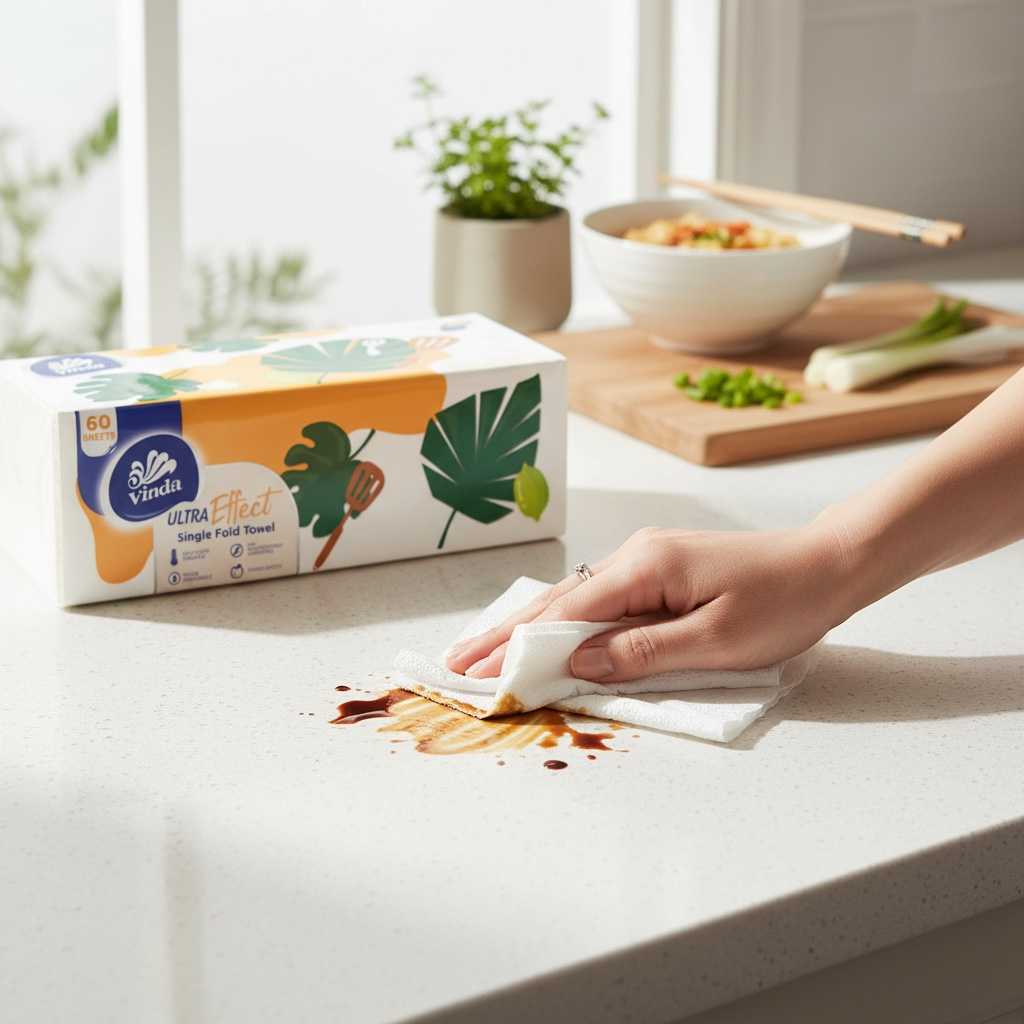 3-Ply Kitchen Paper Towels 360 Sheets (6PACK) – Ultra Absorbent Household Paper Towel, Thick Single Fold Kitchen Cleaning Paper, Strong & Durable Daily Use